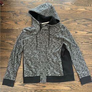 Men’s Express Fleece Zip Up Hooded Gray Sweater XL